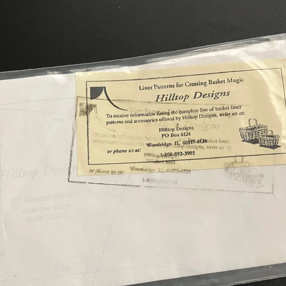Hilltop Designs Basket Liner and Bow Patterns 90s Craft Sewing Instructions